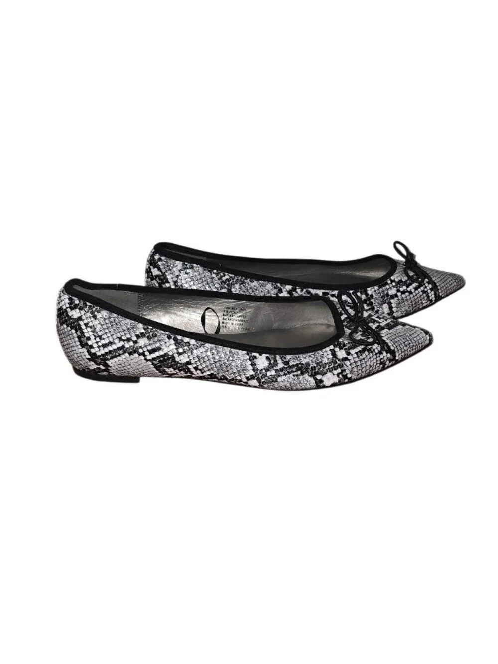 Worthington  Classic Snake-Print Ballet Flats - Black & White